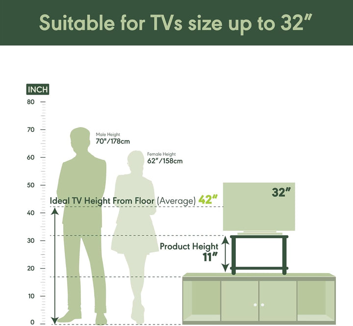 Furinno kleiner TV-Schrank mit 2 Ablageflächen, Dunkle Walnuss, 40.13 x 60.45 x 27.94 cm, Dunkle Wal