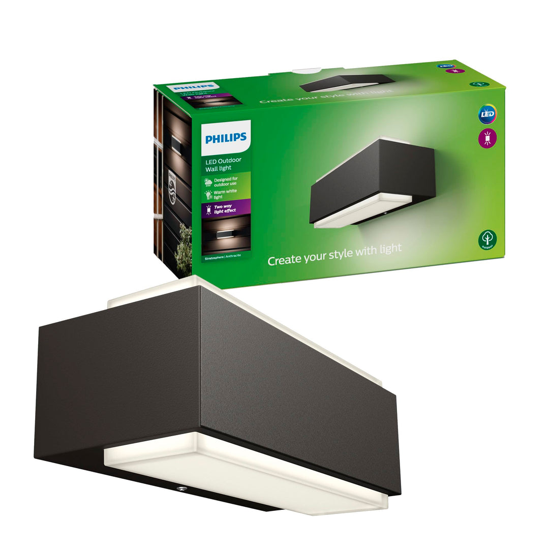 Philips myGarden Stratosphere LED Wandaussenleuchte, 9W, Anthrazit,