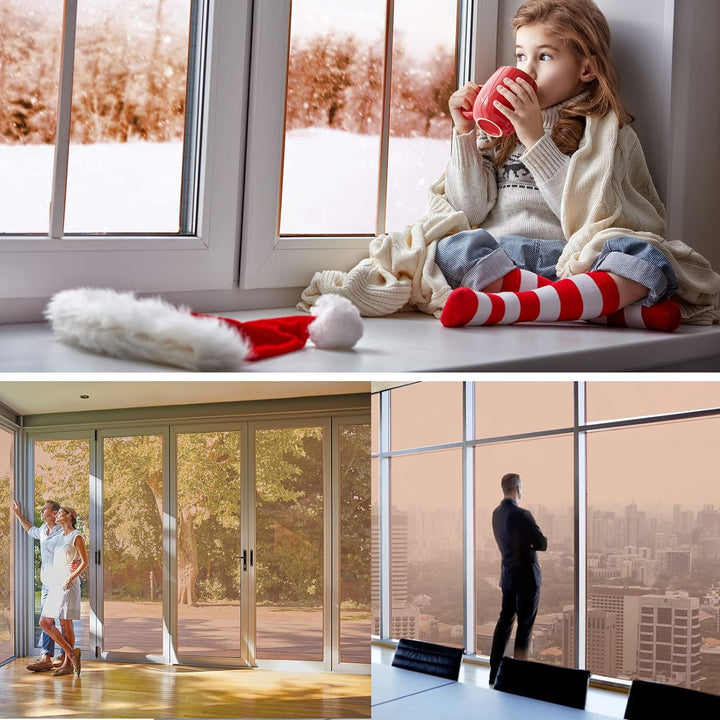 Fensterfolie von innen Durchsichtig von aussen Blickdicht,Sonnenschutzfolie Fenster innen UV-Schutz