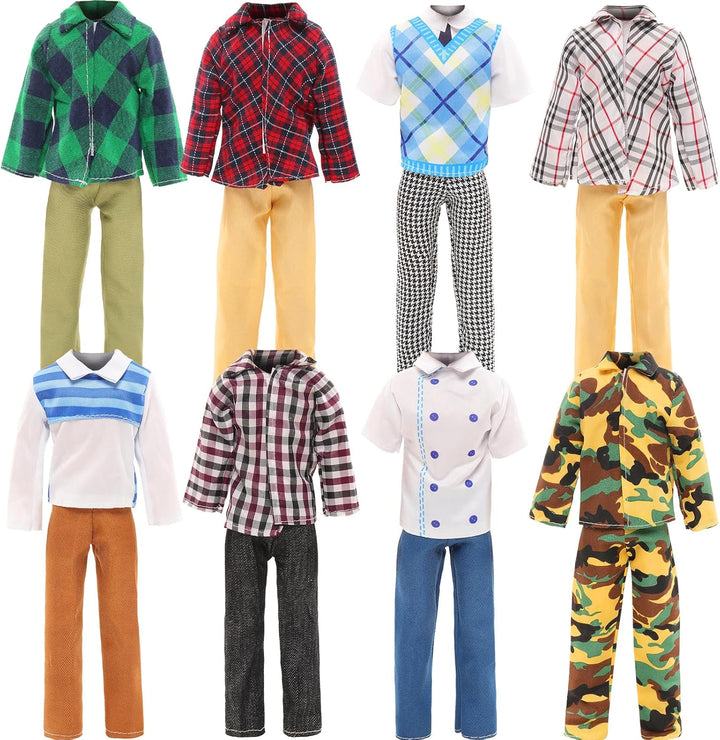 Miunana 12 Kleidung für 12 Zoll Jungen Puppen = 1 Anzug 1 Sportbekleidung 2 Kleidung Oberteile 2 Hos