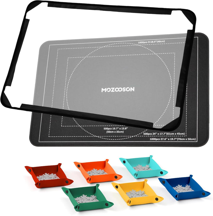Puzzlematte mit Abdeckung, Puzzlebrett für 1000 500 Teile, 32*22 inches, Rutschfeste Puzzle Board Sa
