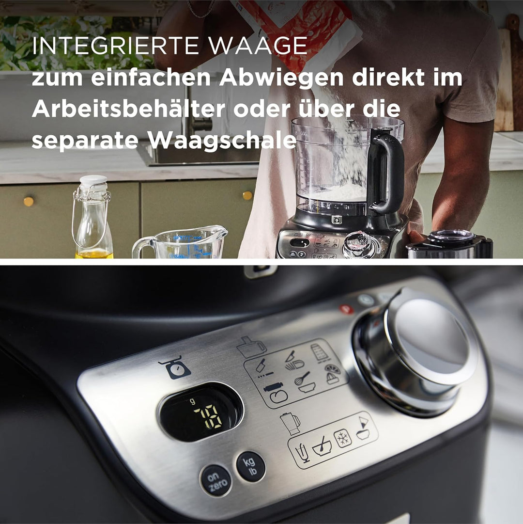 Kenwood MultiPro XL Weigh+ FDM72.990BK – Küchenmaschine (1000 W) mit Waage, Timer, XL-Einfüllschacht