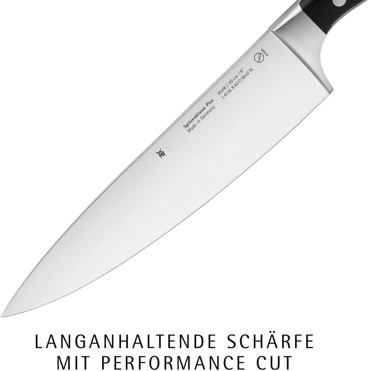 WMF Spitzenklasse Plus Messerblock mit Messerset 6teilig Made in Germany, 5 Messer geschmiedet, Eich