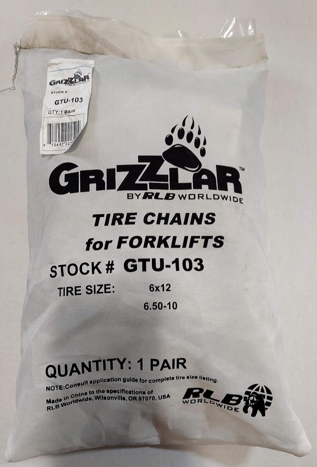 Grizzlar GTU-103 Gabelstapler Vierkant Leiter Schneeketten 6x12 6.50-10