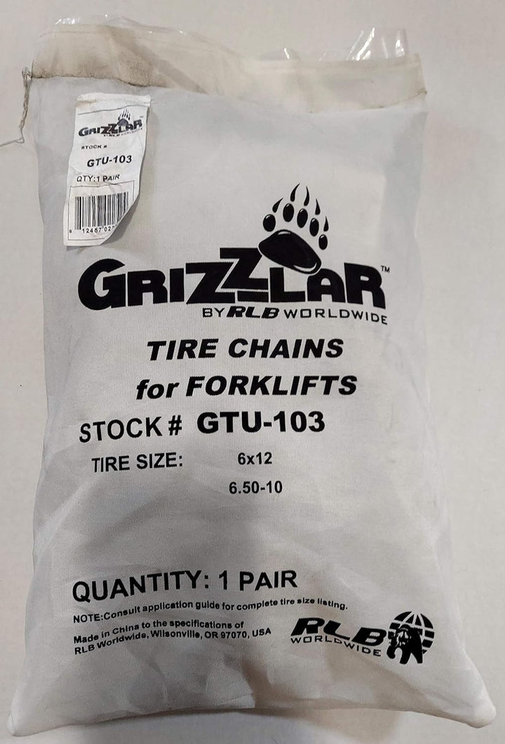 Grizzlar GTU-103 Gabelstapler Vierkant Leiter Schneeketten 6x12 6.50-10