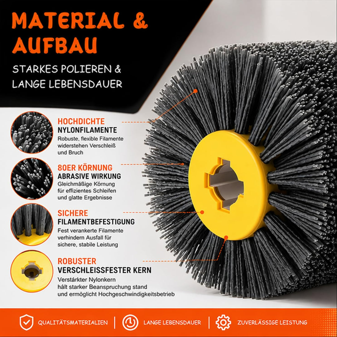 Nylonbürste , Schleifbürsten für Holz 80 Körnung Schleifbürsten , 120x100mm Polierbürste zum Holzver