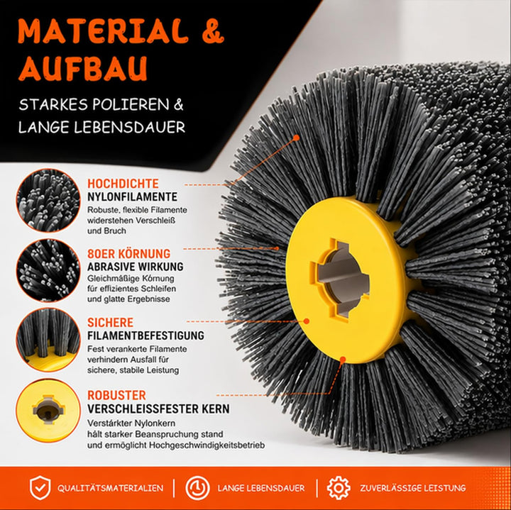 Nylonbürste , Schleifbürsten für Holz 80 Körnung Schleifbürsten , 120x100mm Polierbürste zum Holzver
