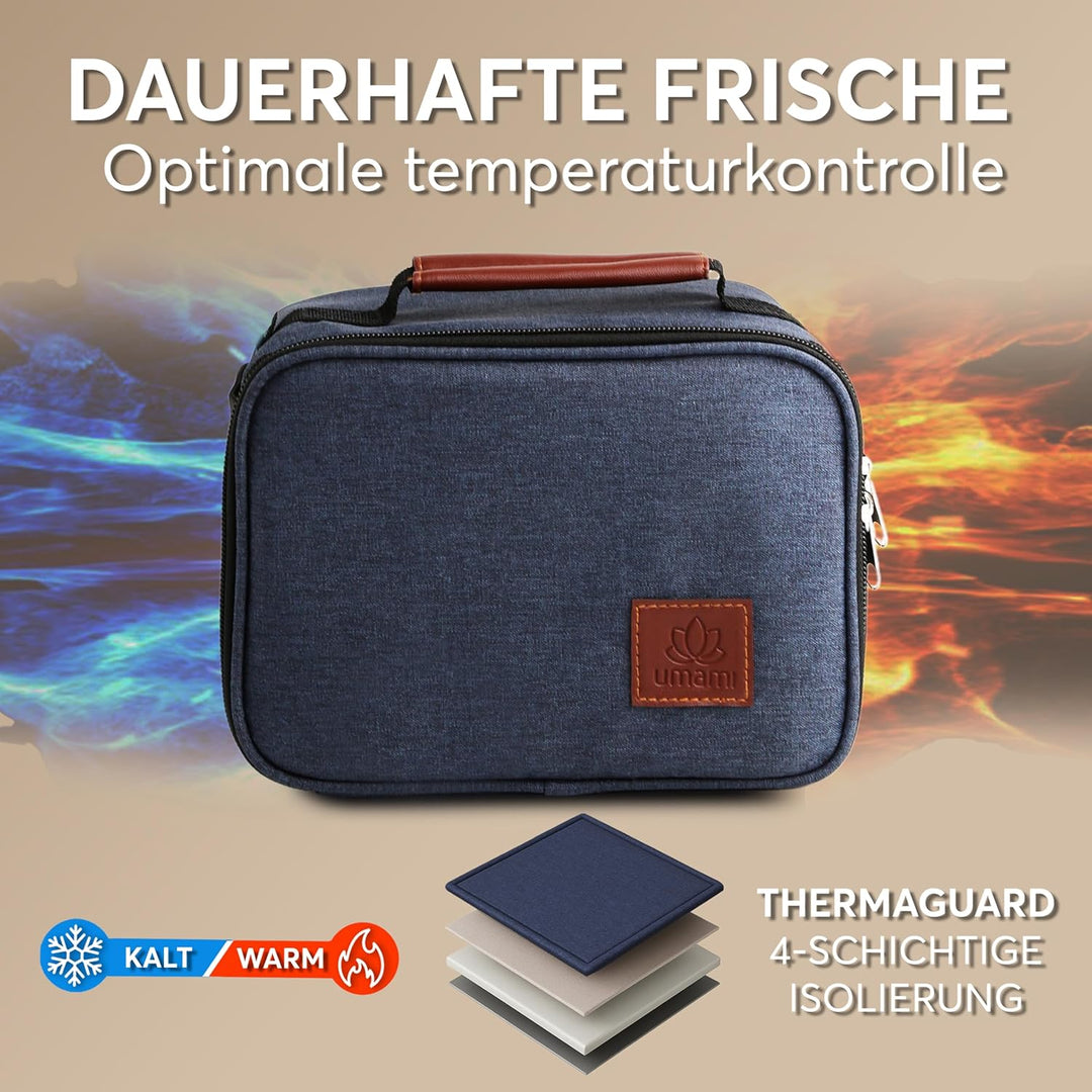 Umami Premium Kühltasche Klein, Lunchbag für Arbeit, Reisen, Büro, Picknick, Mini-Lunchbag Isoliert,