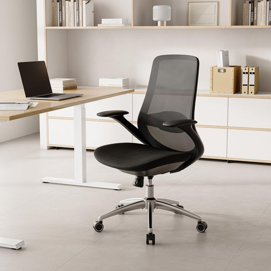 Bürostuhl Ergonomisch Schreibtischstuhl Drehstuhl Verstellbarer Armlehnen Lendenstütze gasdruckfeder
