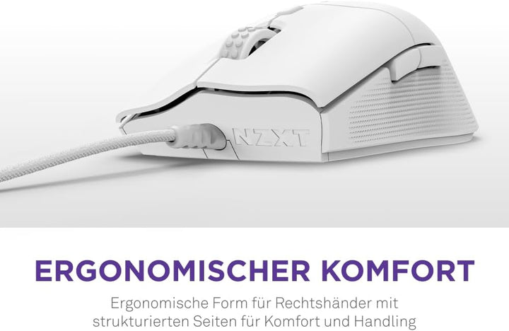 NZXT Lift 2 Ergo | Leichte ergonomische kabelgebundene Gaming-Maus | Leichte 61-g-Konstruktion | 8K-