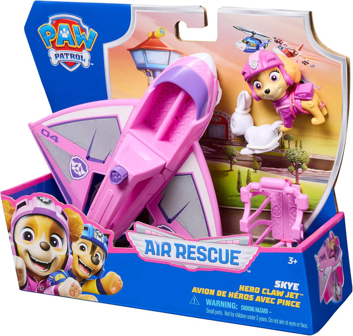 PAW PATROL Air Rescue - Skyes Rettungsflugzeug mit einziehbarer Klaue und Rettungskorb, mit Skye Spi