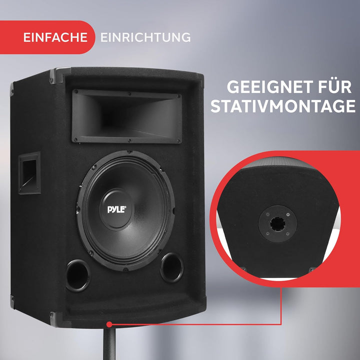 PylePro 500W Lautsprecher Passiv mit 10" Subwoofer – 2-Wege Soundsystem für Auto, DJ, Bühne & Heimki