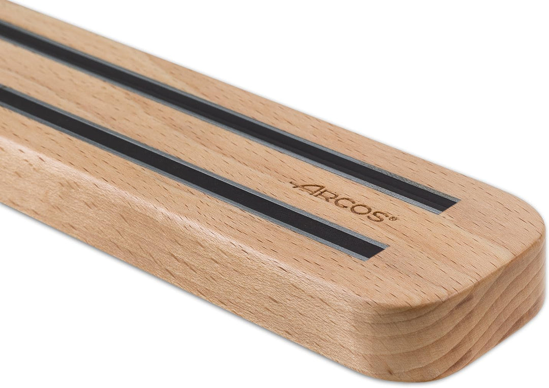 Arcos Magnetischer Messerhalter Holz Buche - Sicherer & Eleganter Küchenaufbewahrung 40 cm x 5 cm