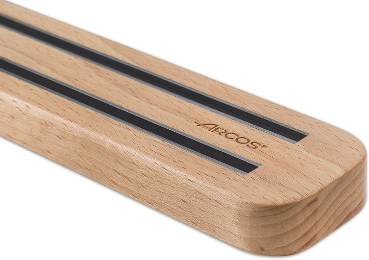 Arcos Magnetischer Messerhalter Holz Buche - Sicherer & Eleganter Küchenaufbewahrung 40 cm x 5 cm