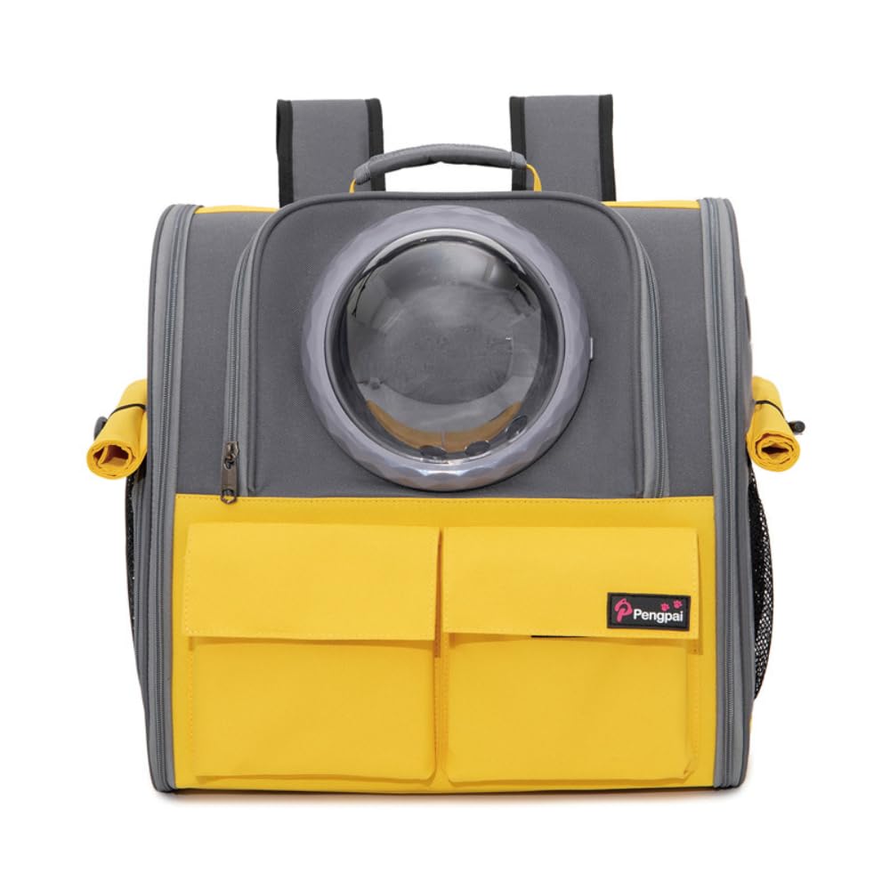 Haustiertasche Rucksack für Katzen Hunde 8kg, Atmungsaktiv Grosser Tiertransportrucksack 3 Eintritt