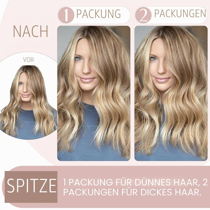 SEGO Haarverlängerungen Clip in Extensions DICKER 7A 100% Echtes menschliches Haar 1 Teilig 5 Clips