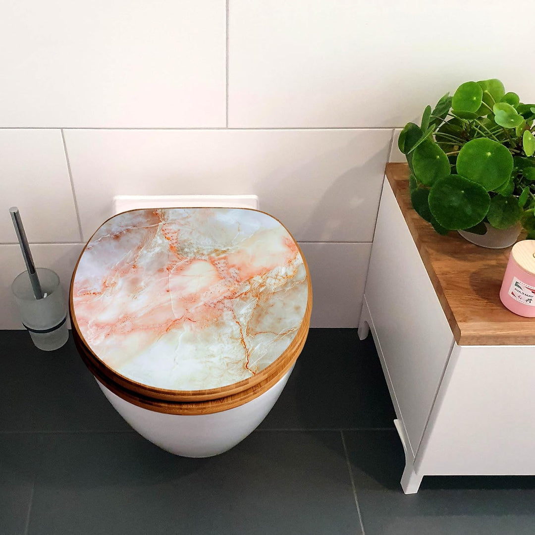 banjado Design WC Sitz Bambus Absenkautomatik 45,8x37,5cm - Toilettendeckel mit Absenkautomatik Holz