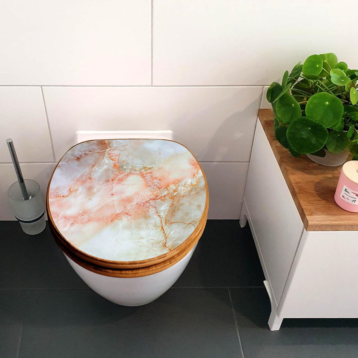 banjado Design WC Sitz Bambus Absenkautomatik 45,8x37,5cm - Toilettendeckel mit Absenkautomatik Holz