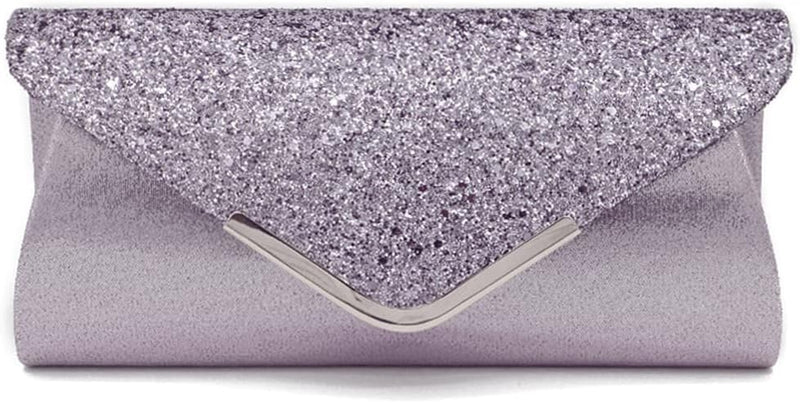 CORIOS Damen Clutch Tasche Envelope Abendtasche Pailletten Henkeltasche Glitzer Hochzeit Brautbörse