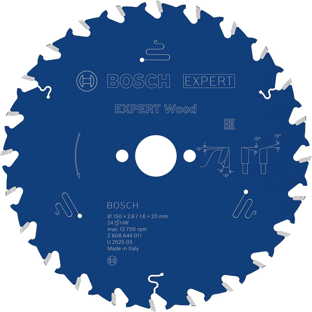 Bosch Accessories Professional 1x Kreissägeblatt Expert for Wood (Holz, Sägeblatt Ø 150 x 20 x 2,6 m