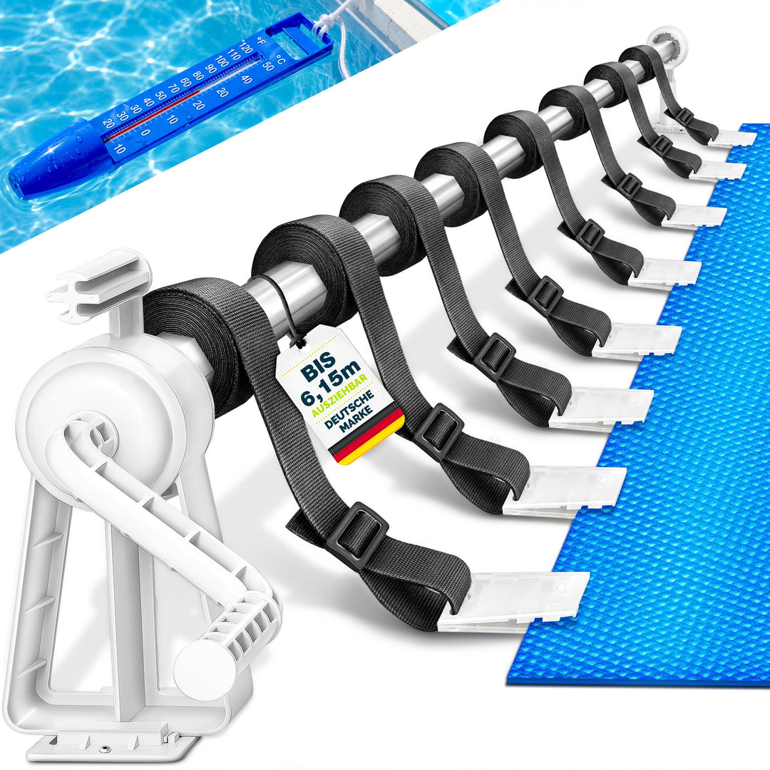 Pool Aufroller Premium 1,05-6,15 m | Aufrollsystem für Solarplane | Aufrollvorrichtung für Poolplane