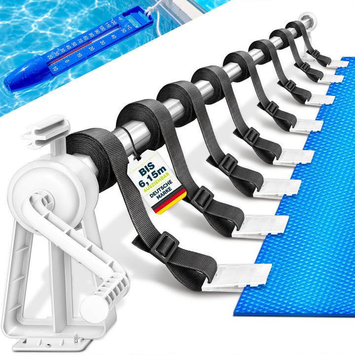 Pool Aufroller Premium 1,05-6,15 m | Aufrollsystem für Solarplane | Aufrollvorrichtung für Poolplane