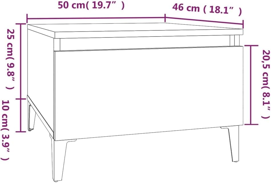 FIRBNUS Beistelltisch Sonoma-Eiche Beistelltisch Couch Beistelltisch Schmal Beistelltisch Holz Beist