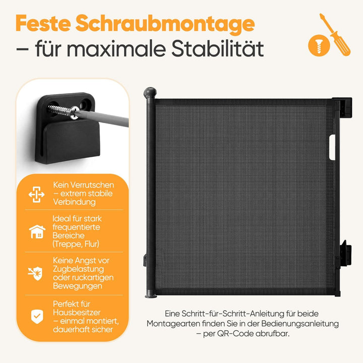 Sekey Treppenschutzgitter Ausziehbar 0-150 cm, Höhe 97 cm, Feste Schraubmontage Türschutzgitter, Abs