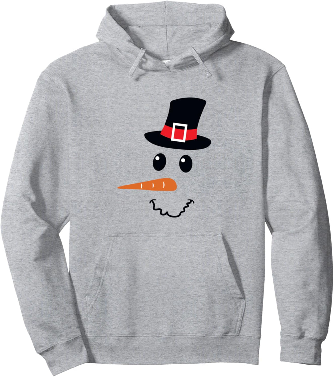 Frohe Weihnachten Schneemann lustiges Gesicht Pullover Hoodie