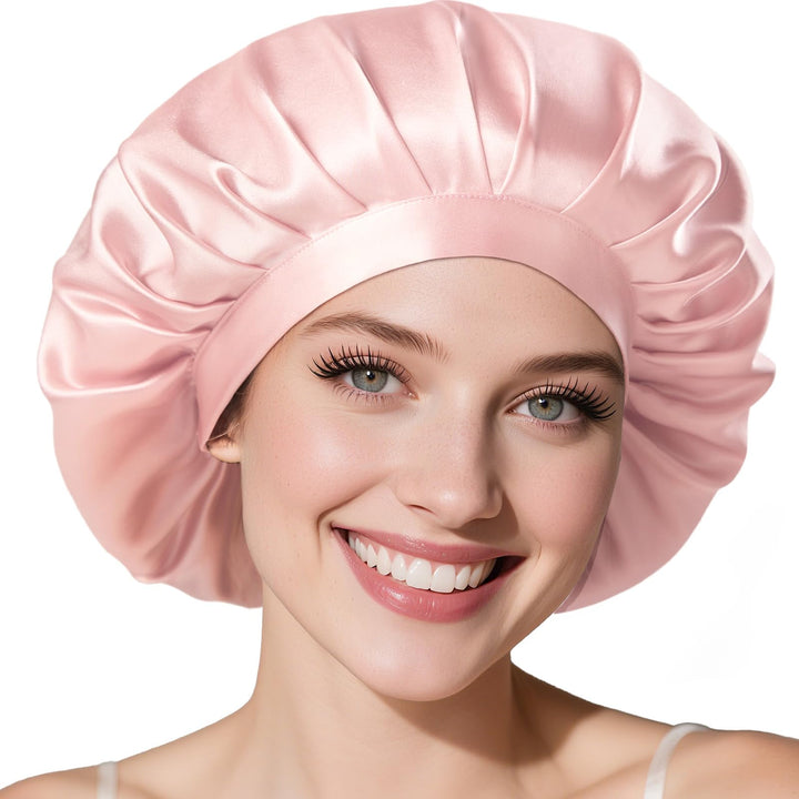 LitBear 22 Momme Seidenhaube zum Schlafen - Schlafmütze aus 100% Maulbeerseide, 100% Silk Bonnet mit
