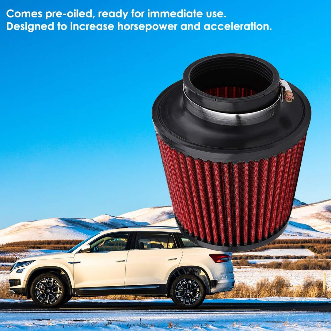 Esenlong Universal Car Modification High Flow Einlass Lufteinlass Rundkegel Luftfilter Reiniger 76Mm