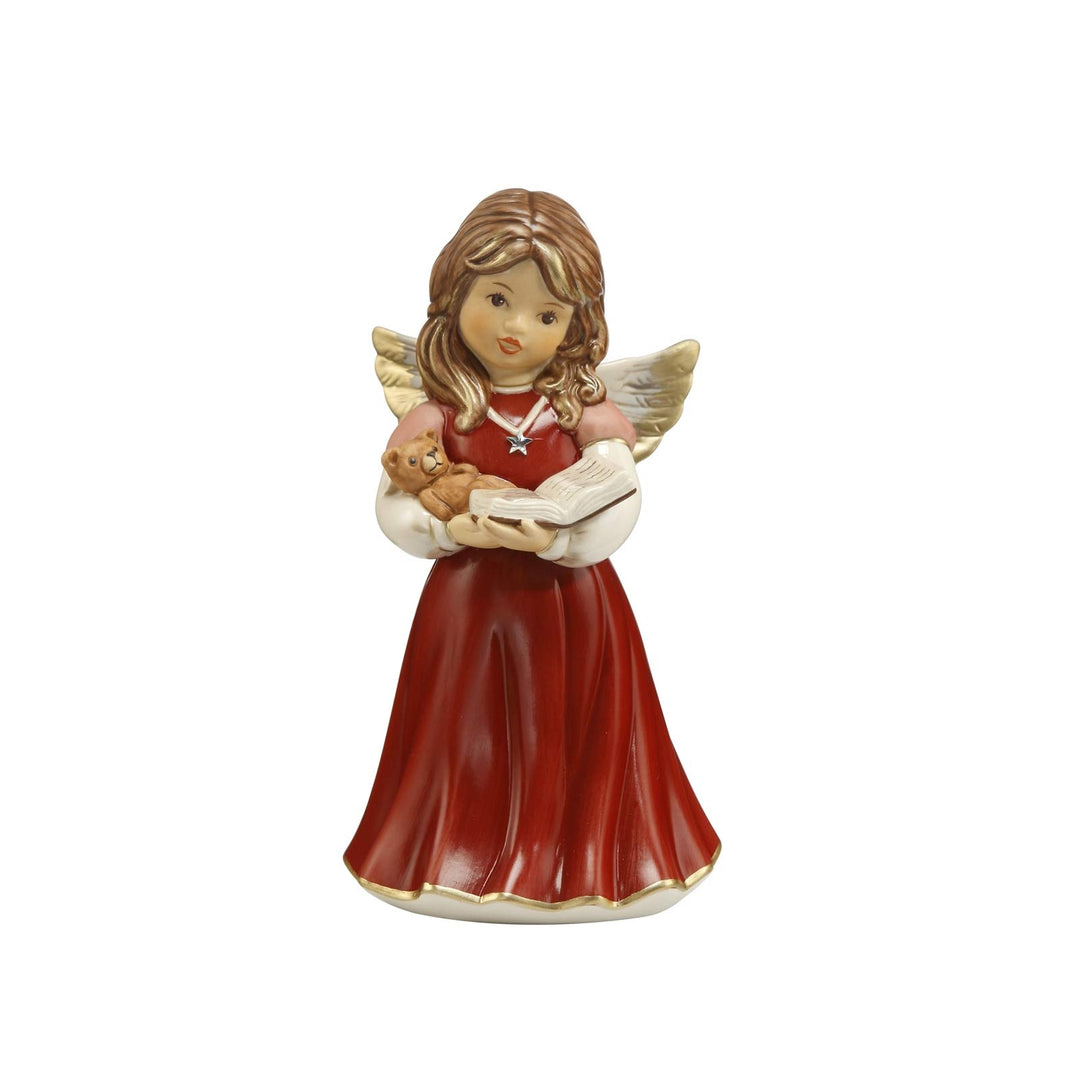 Goebel X-Mas Engels-Figur Kuschelzeit aus Steingut Mehrfarbig, Masse: 7,5cm x 7,5cm x 14cm, 41-539-2