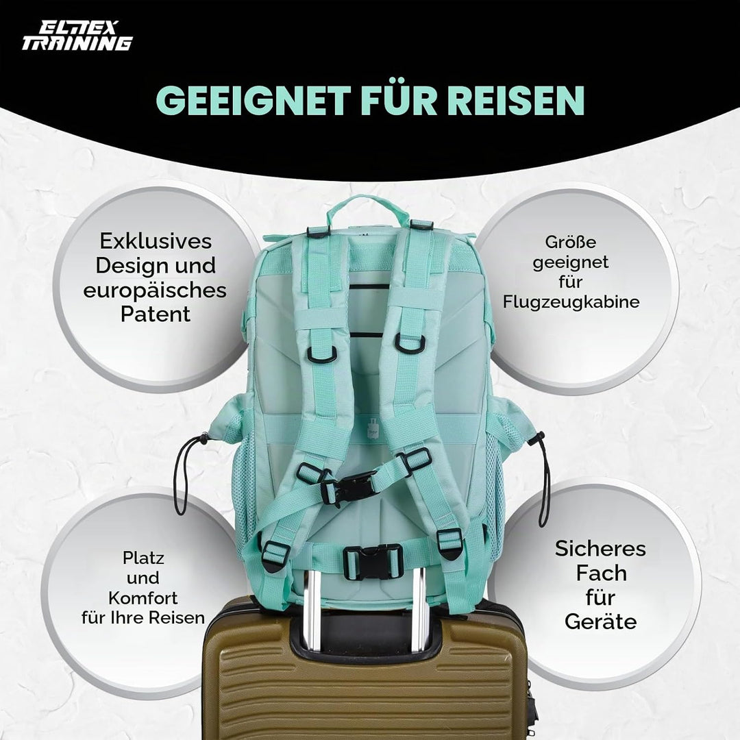 ELITRAINX V2 Militär-Rucksack, 45 l, wasserdicht, Cross-Training, Reisen, Sport, Fitnessstudio, trag