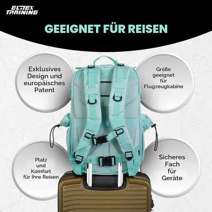 ELITRAINX V2 Militär-Rucksack, 45 l, wasserdicht, Cross-Training, Reisen, Sport, Fitnessstudio, trag