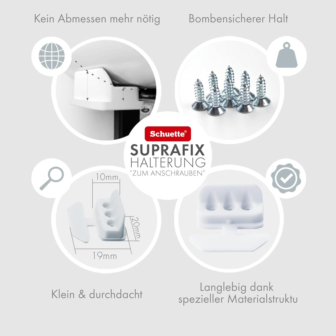 Schuette® Plissee mit Bohren zum Anschrauben ● Thermo Kollektion: White Day (Weiss) ● 40x100cm (Brei