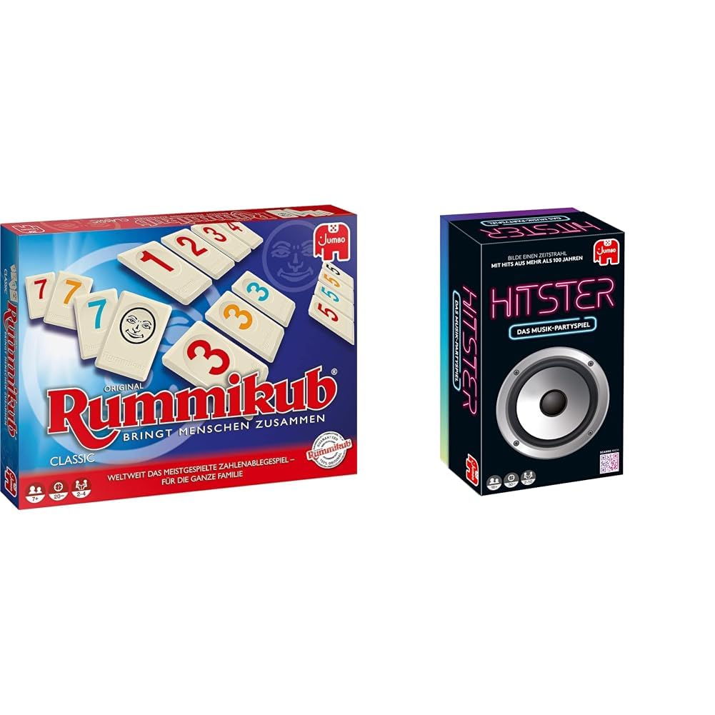 Jumbo Spiele GmbH JUM17571 Original Rummikub Classic & Spiele Hitster Original EIN Party- und Karten
