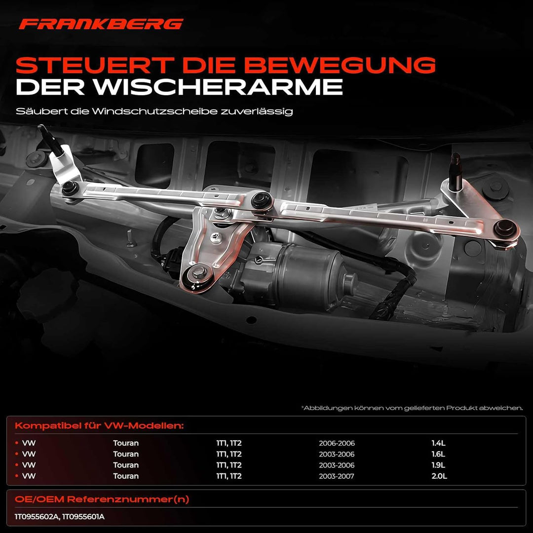 Frankberg 2x Scheibenwischer Wischergestänge Scheibenwischergestänge ohne Motor Vorne Links Rechts K