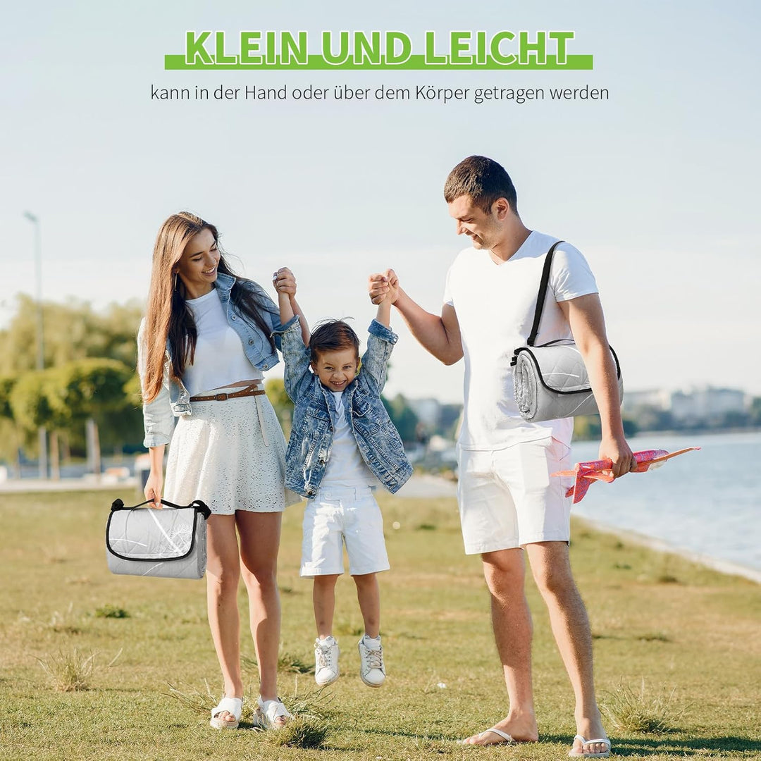 HAUSPROFI Picknickdecke, Wasserdicht XXL Stranddecke, Strandmatte, Picnic Blanket, Campingdecke mit