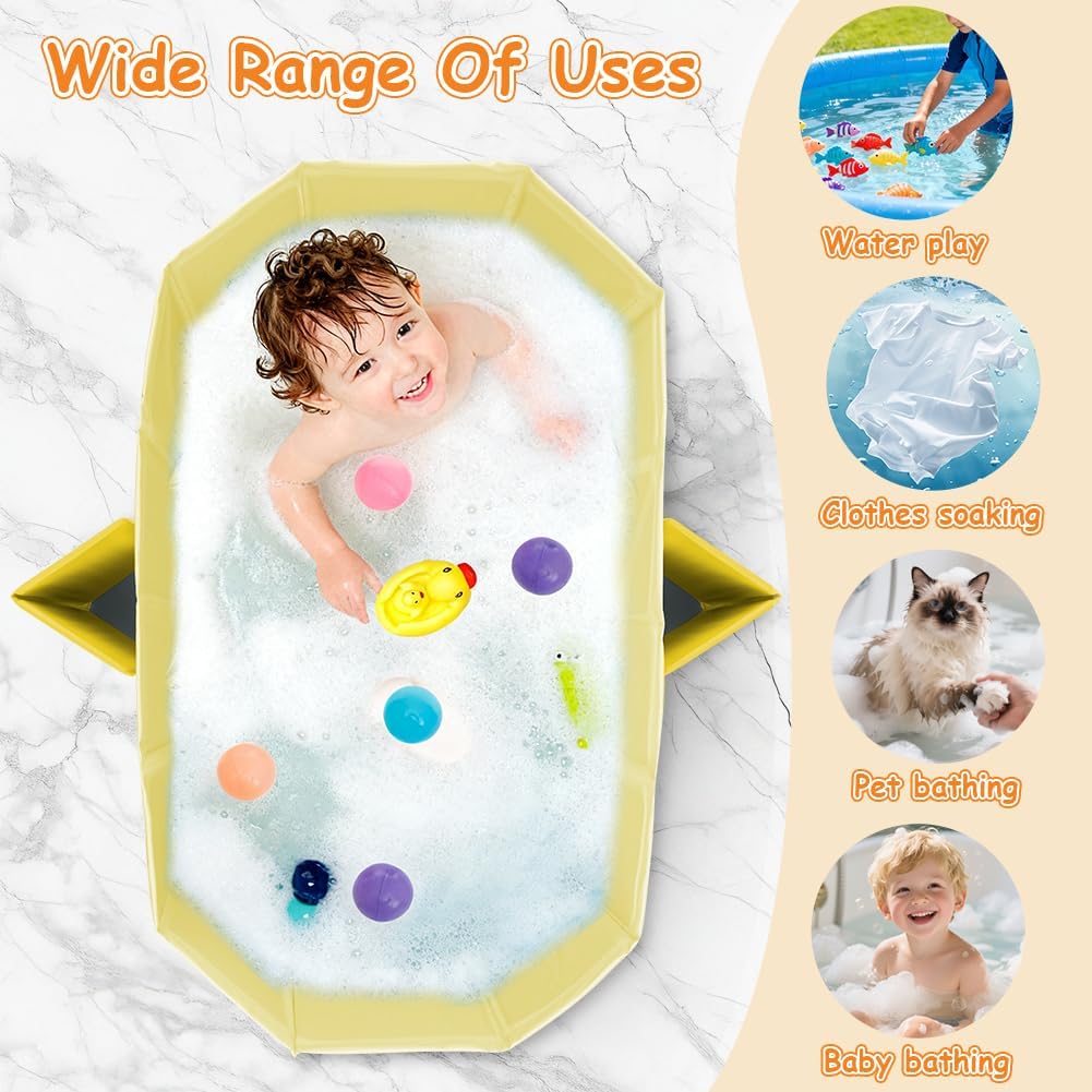 Faltbare Badewanne Kinder Tragbare Säuglings Badewanne Baby mit Ablassschraube Integrierte Tragbare