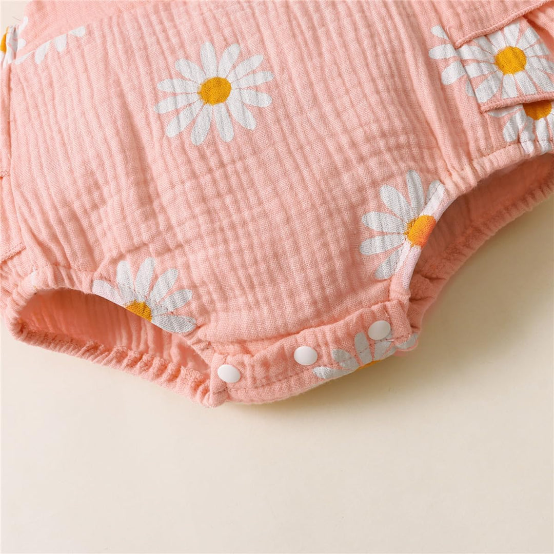 Neugeborenen Mädchen Kleidung Rüschenärmel Gänseblümchen Outfits Stirnband Basics für Neugeborene Ob