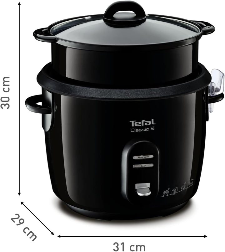 Tefal RK103811 Reiskocher Classic, schwarz-metallic, Noir
