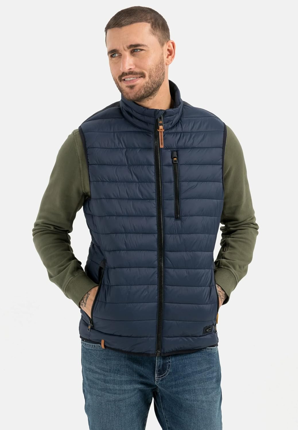 camel active Herren leichte Steppweste ohne Kapuze 58 Dunkelblau, 58 Dunkelblau
