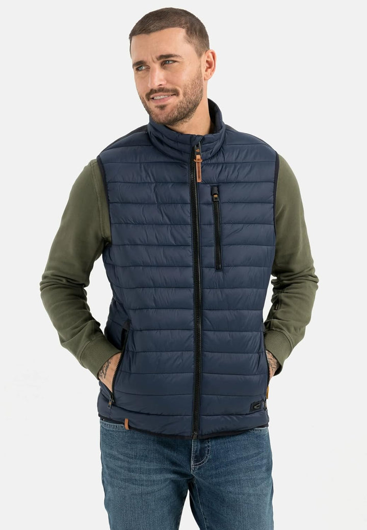 camel active Herren leichte Steppweste ohne Kapuze 58 Dunkelblau, 58 Dunkelblau