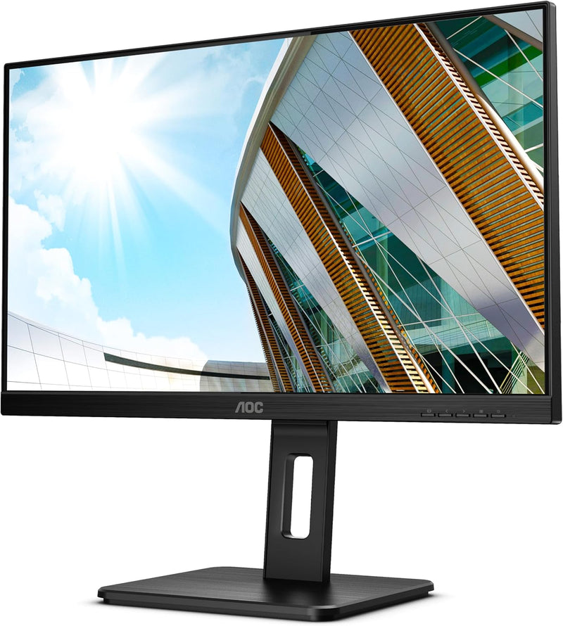 AOC Q24P2Q - 24 Zoll QHD Monitor, höhenverstellbar (2560x1440, 75 Hz, VGA, HDMI, DisplayPort, USB Hu