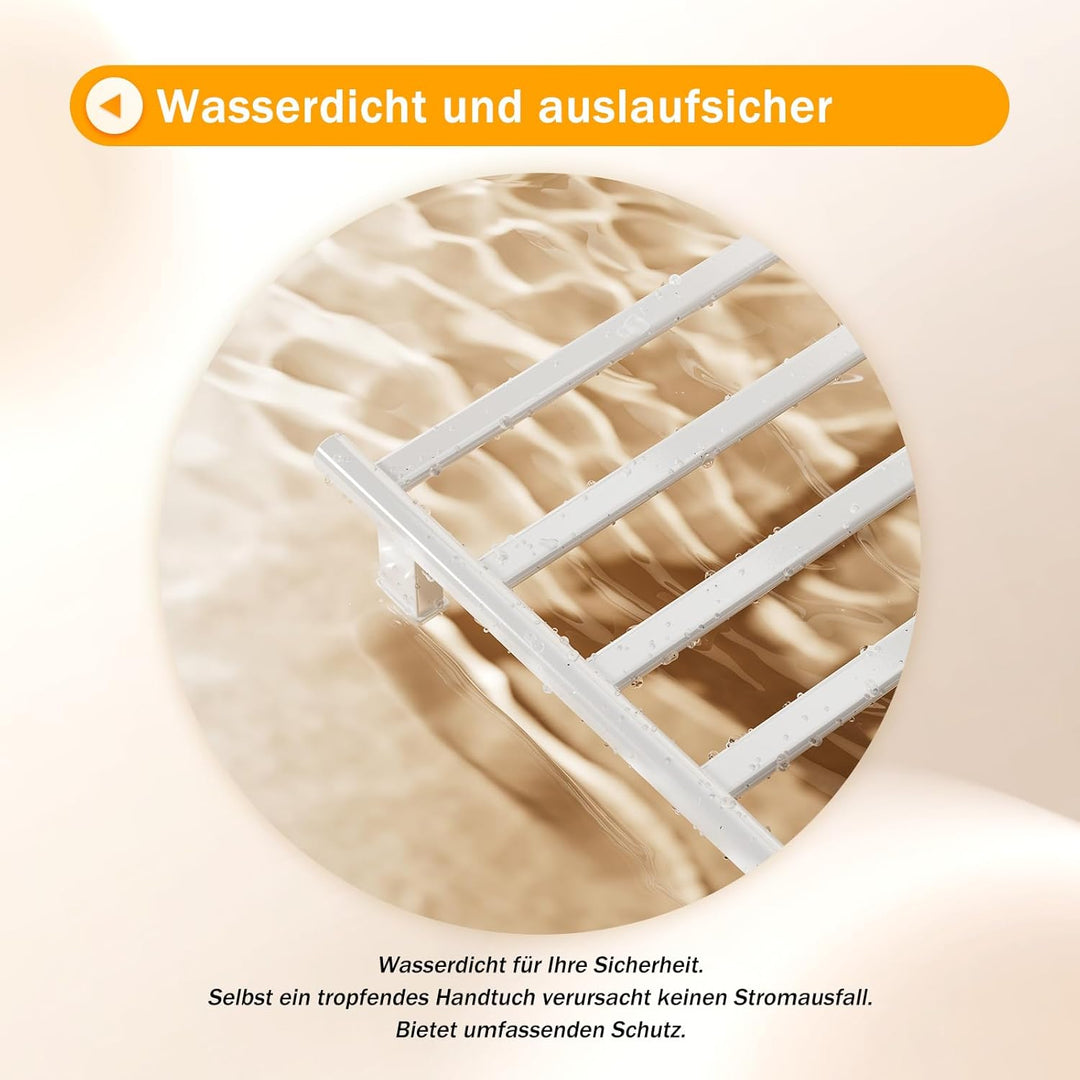 Handtuchheizkörper Elektrisch, Badheizkörper Handtuchhalter, Wählbare Temperatur, Touch Control LED-