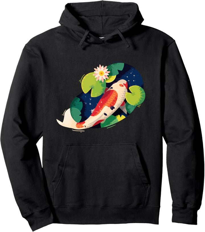 Japanisches Koi-Fisch-Aquarell-Lotusblatt - Geschenk Pullover Hoodie
