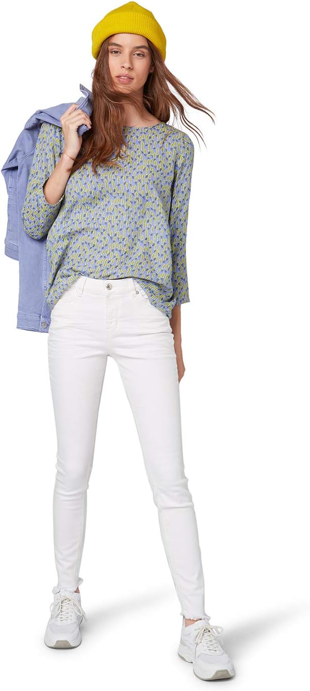 TOM TAILOR DENIM Blusen, Shirts & Hemden Tunikabluse mit Blumenmuster Lilac Flower Print, S