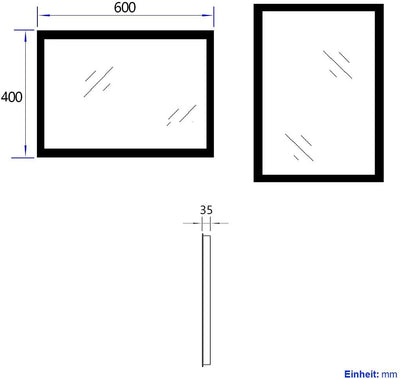 EMKE LED Badspiegel 40x60cm Badezimmerspiegel mit Beleuchtung Warmweissen Lichtspiegel Wandspiegel I