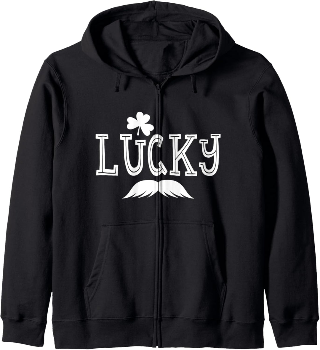Lucky St. Patrick's Day Mustache Clover Kapuzenjacke