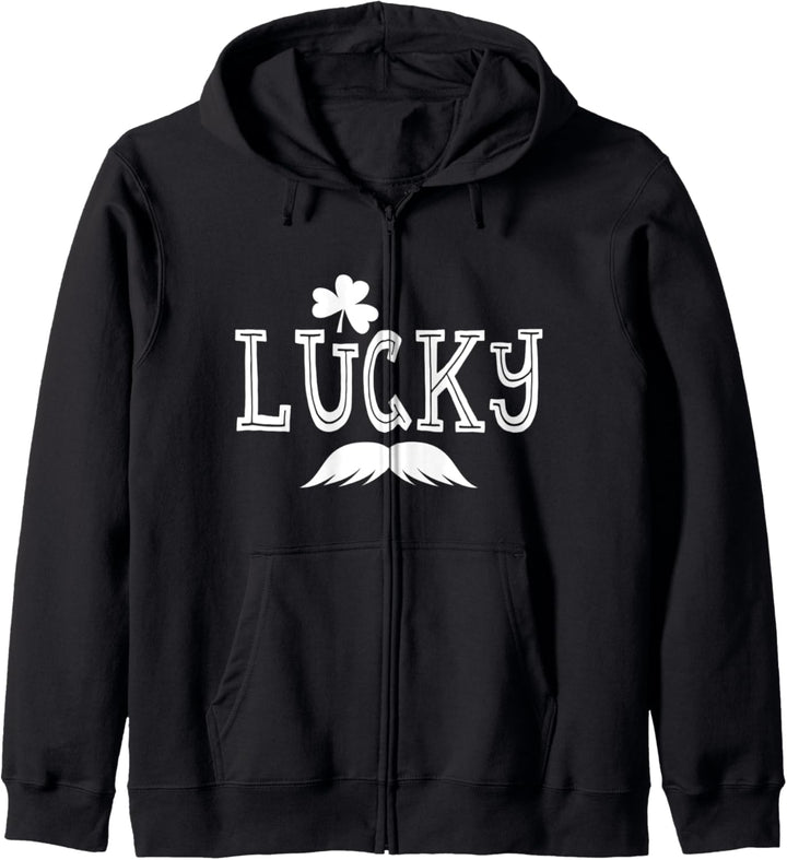 Lucky St. Patrick's Day Mustache Clover Kapuzenjacke